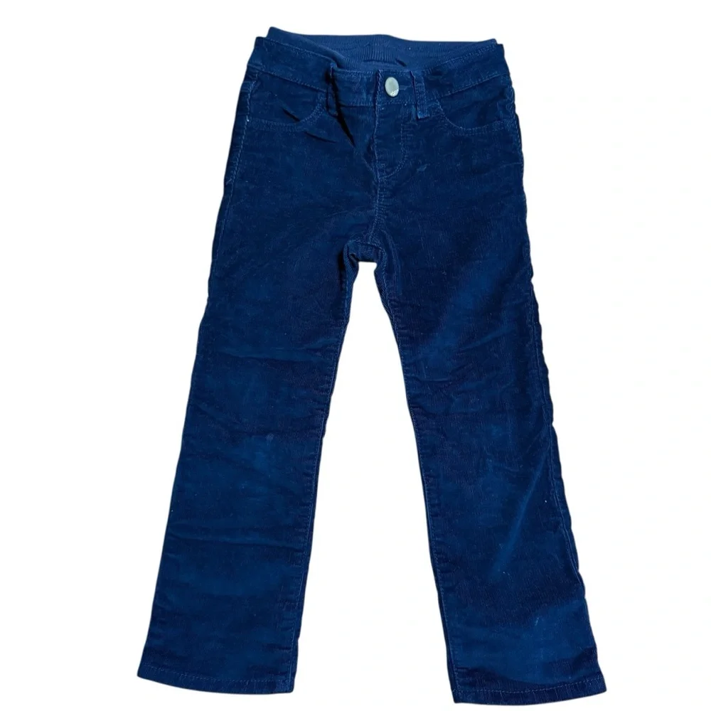 Gap Kids Girls Navy Blue Corduroy Pants Polka Dot Lined Size 4 Years